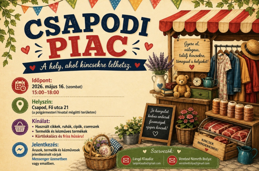 Csapodi Piac várja az érdeklődőket májusban