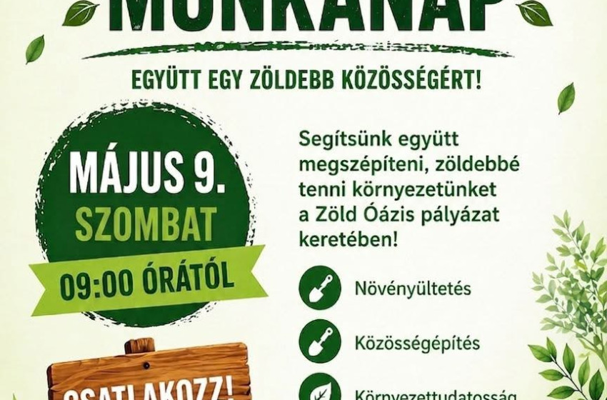 Társadalmi munkanap a zöldebb közösségért