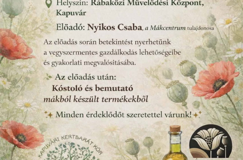 Kapuvár – Előadás a vegyszermentes gazdálkodásról