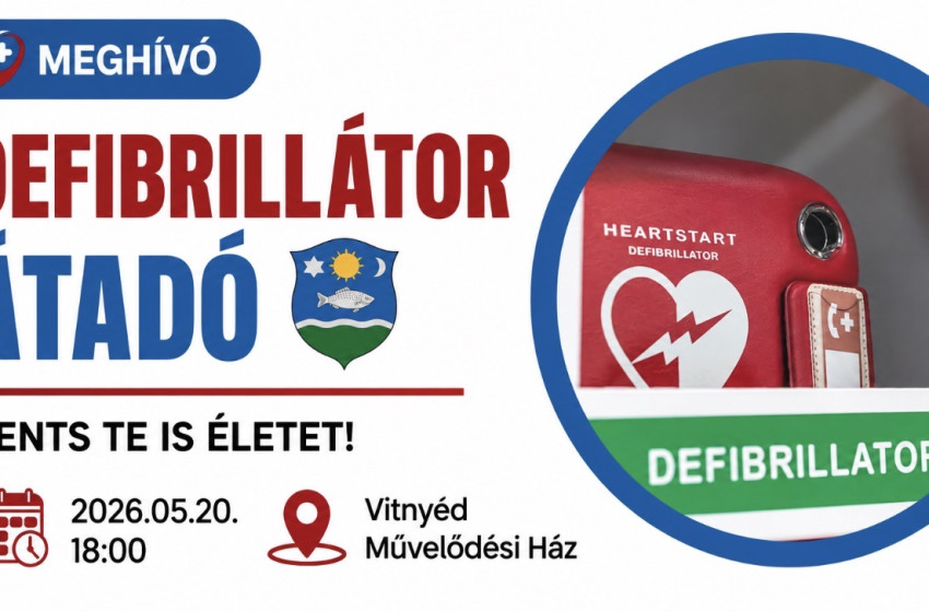 Defibrillátor átadót tartanak Vitnyéden