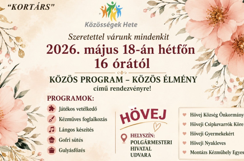 Közösségi programra várják az érdeklődőket Hövejen