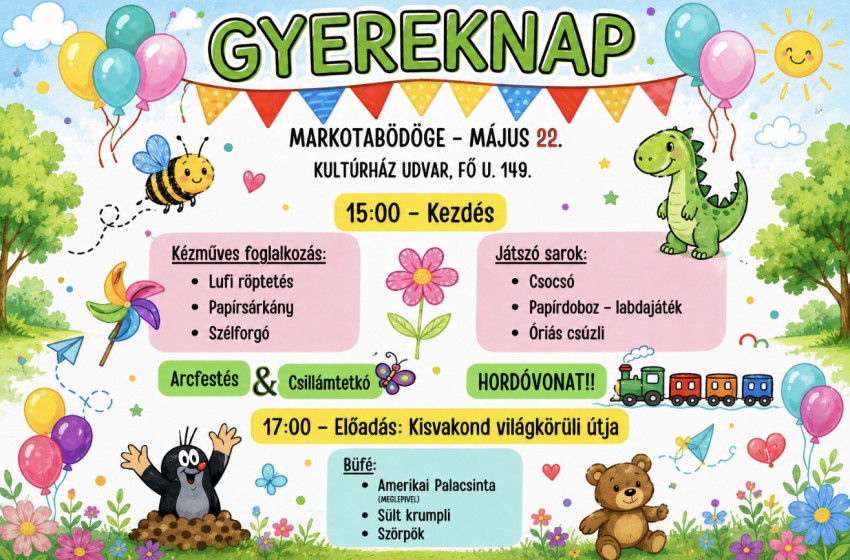 Gyereknapi forgataggal készül Markotabödöge