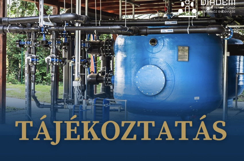 Ideiglenes változások a Diadém Csornai Termálfürdőben – kedvezménnyel köszönik meg a vendégek megértését