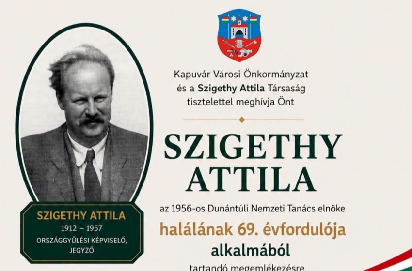 Megemlékezést tartanak Szigethy Attila halálának 69. évfordulóján Kapuváron
