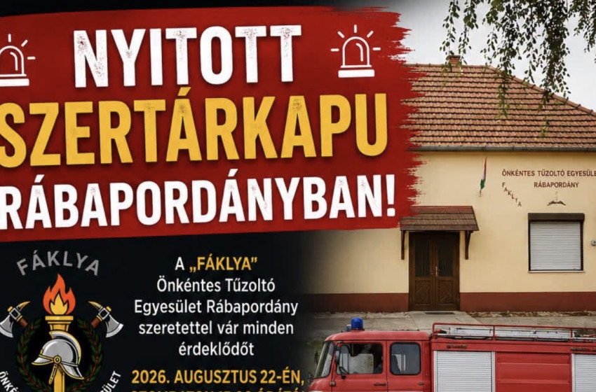 Nyitott szertárkapu Rábapordányban: testközelből ismerhetik meg a tűzoltók munkáját
