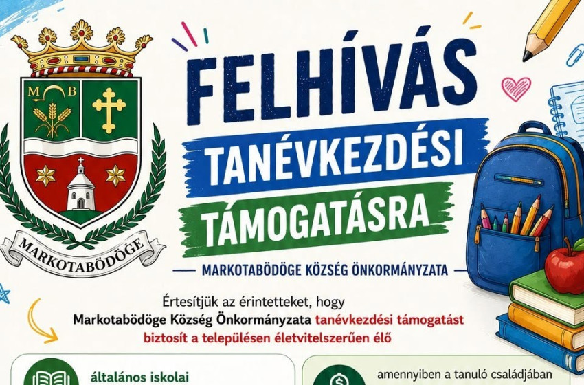 Tanévkezdési támogatást biztosít a diákoknak Markotabödöge Önkormányzata