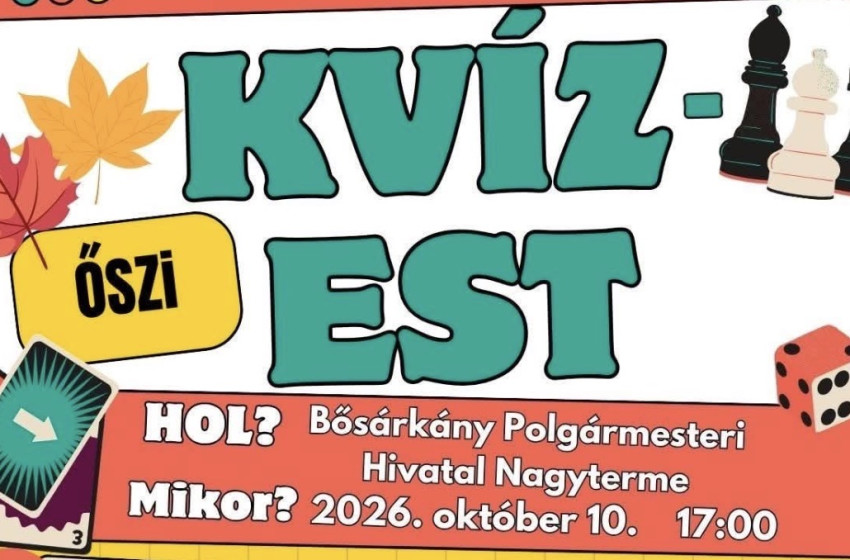 Negyedik alkalommal rendeznek Kvíz-estet Bősárkányban