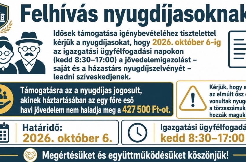 Idősek támogatása Rábakecölben: október 6-ig várják a szükséges igazolásokat