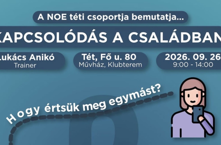Ötórás családi kommunikációs workshopot tartanak Téten