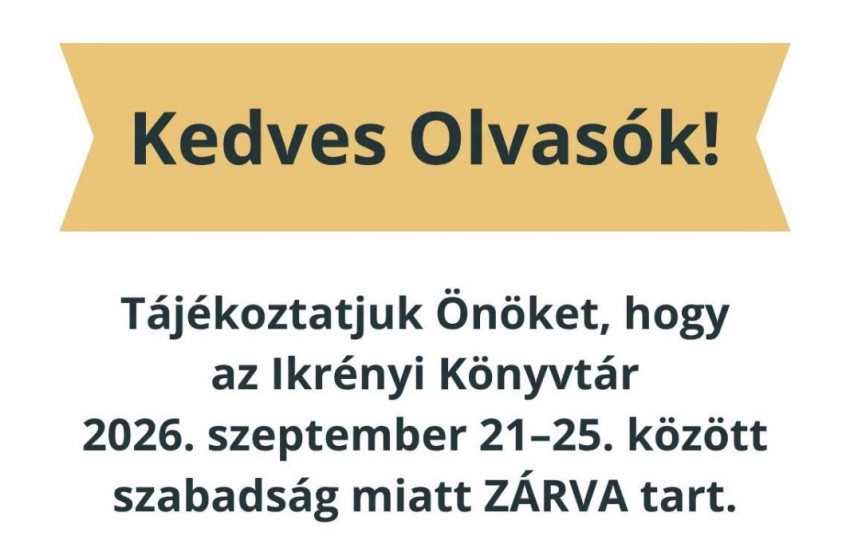 Ideiglenesen bezár az Ikrényi Könyvtár – ingyen elvihető könyvekkel várják addig az olvasókat