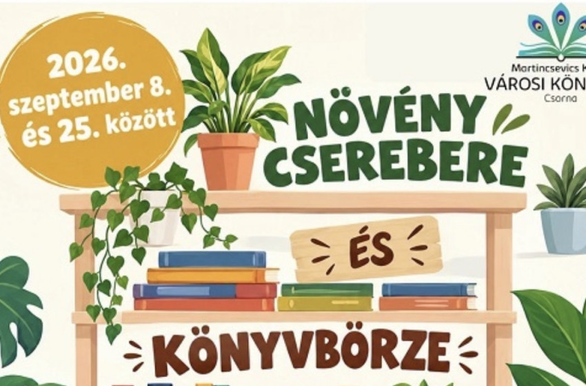 Növénycsereberével és könyvbörzével várják az érdeklődőket a Csornai Városi Könyvtárban