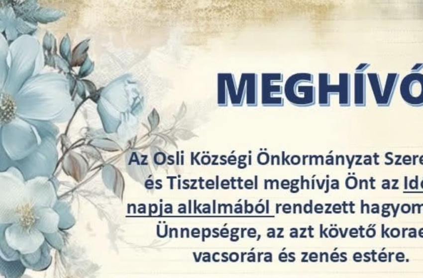 Idősek napi ünnepséget rendeznek Osliban