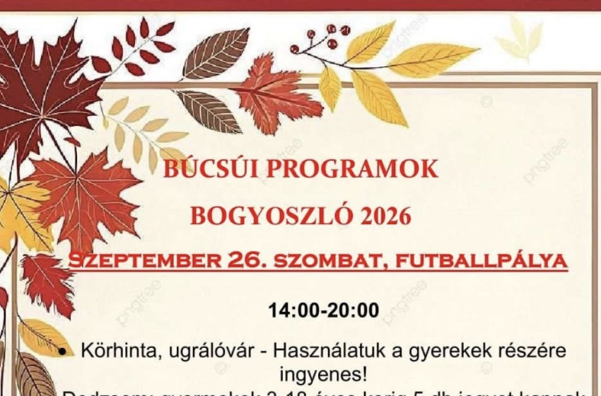 Kétnapos búcsúval készül Bogyoszló – szombaton családi programok és bál, vasárnap hagyományőrző események várják a látogatókat