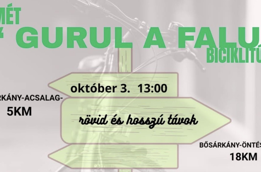 Ismét „Gurul a falu” – őszi kerékpártúrát szerveznek Bősárkányban