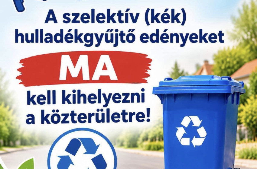 Ma szállítják a szelektív hulladékot Rábapordányban – fontos tudnivalók a lakosságnak