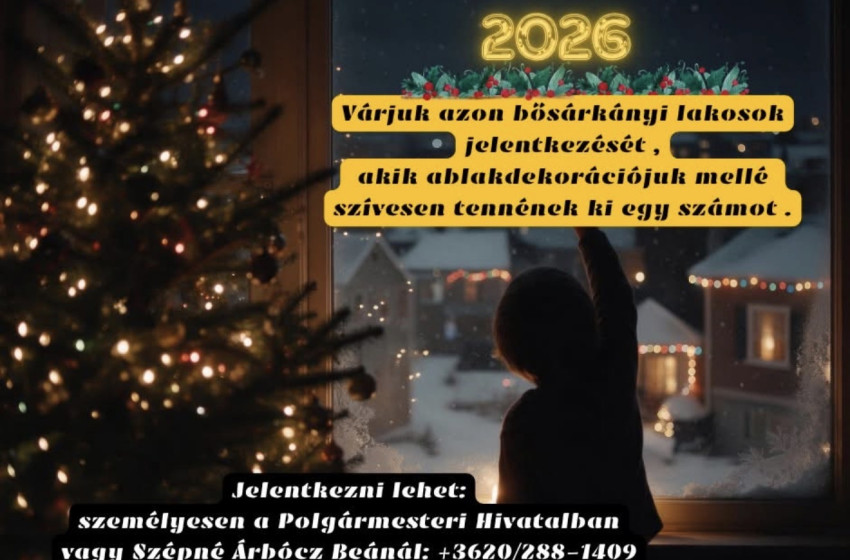 Élő adventi naptár készül Bősárkányban – Várják a karácsonyi ablakdíszítéshez csatlakozó családokat